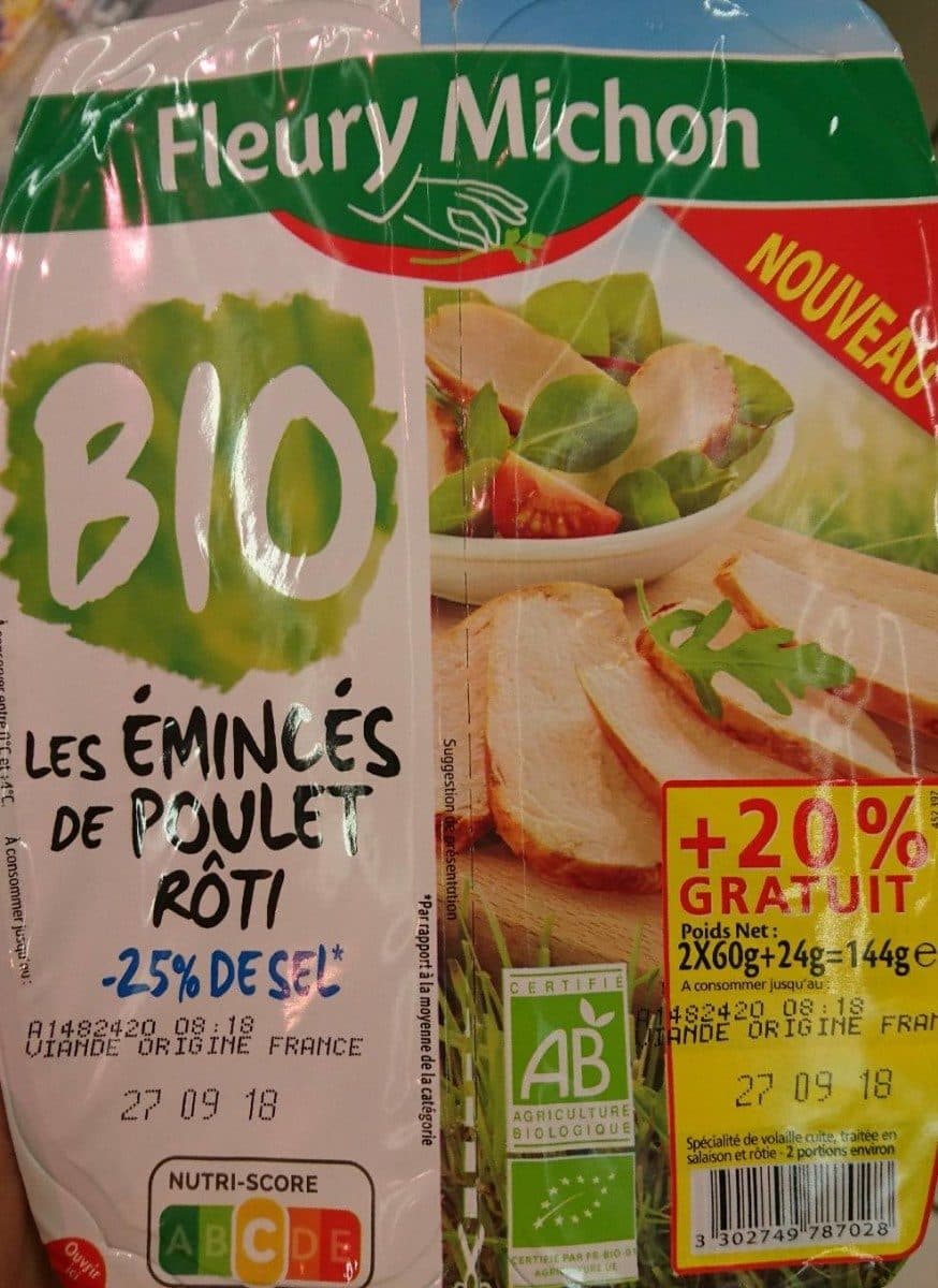 Fleury Michon Les émincés de poulet roti -25% de sel packshot