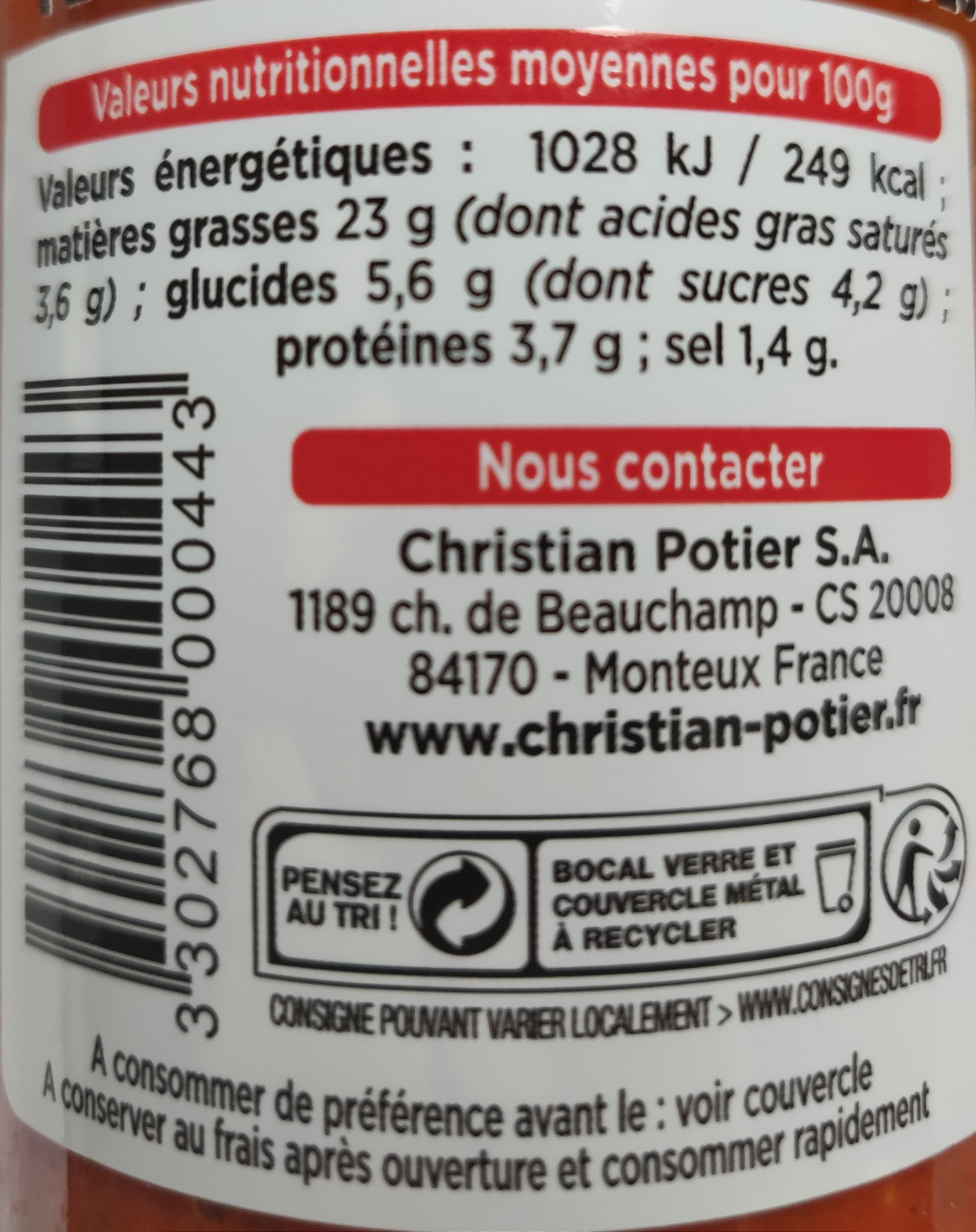 Open Food Facts Pesto Rouge Poivron Rouge pecorino Romano noix de pecan packshot