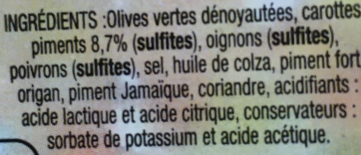 Open Food Facts Olives vertes pimentées denoyautées packshot