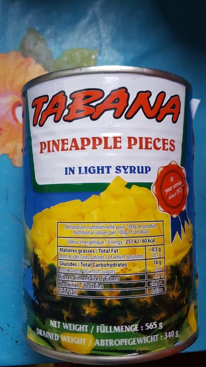 Tabana Ananas Morceau 565G packshot