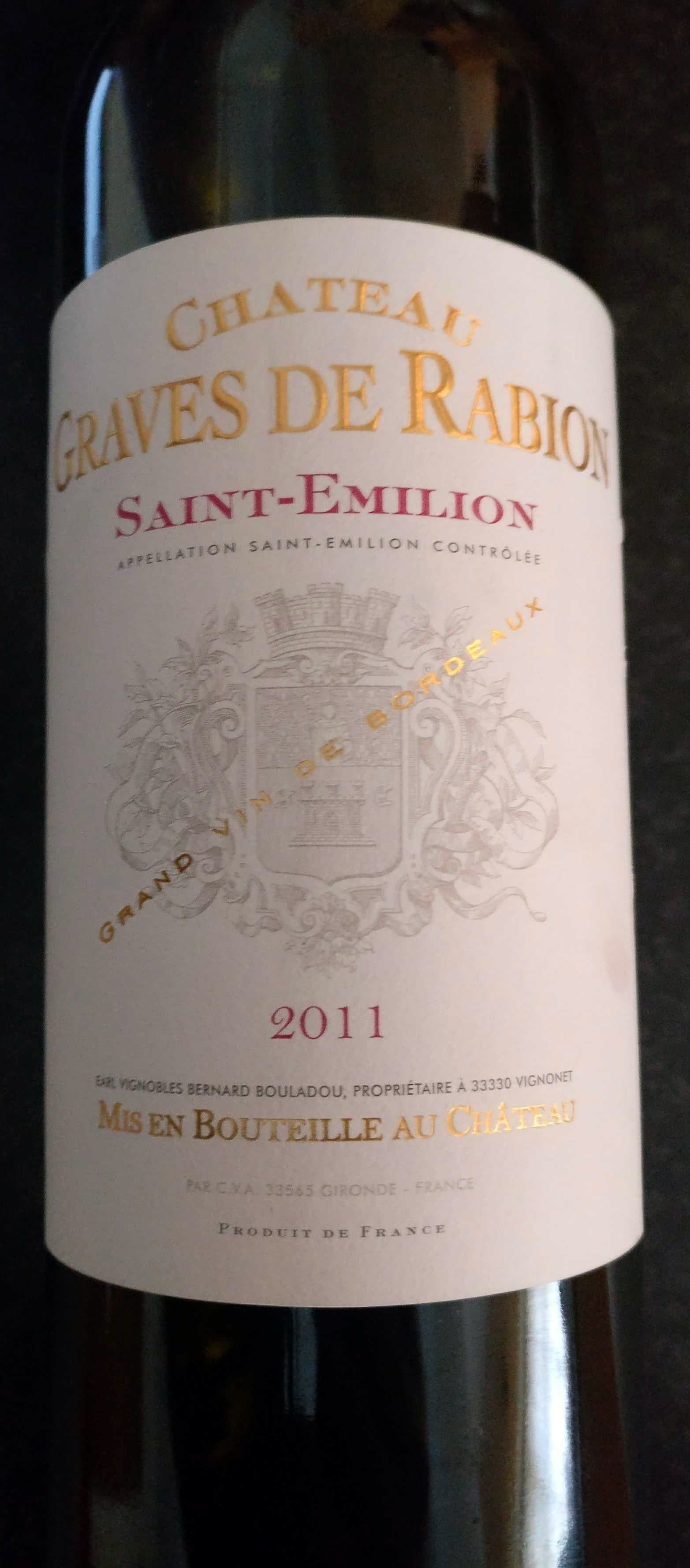 Château Graves de Rabion Saint-Emilion 2011 packshot