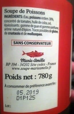 Marie-Amélie Soupe de poissons à la Sétoise packshot