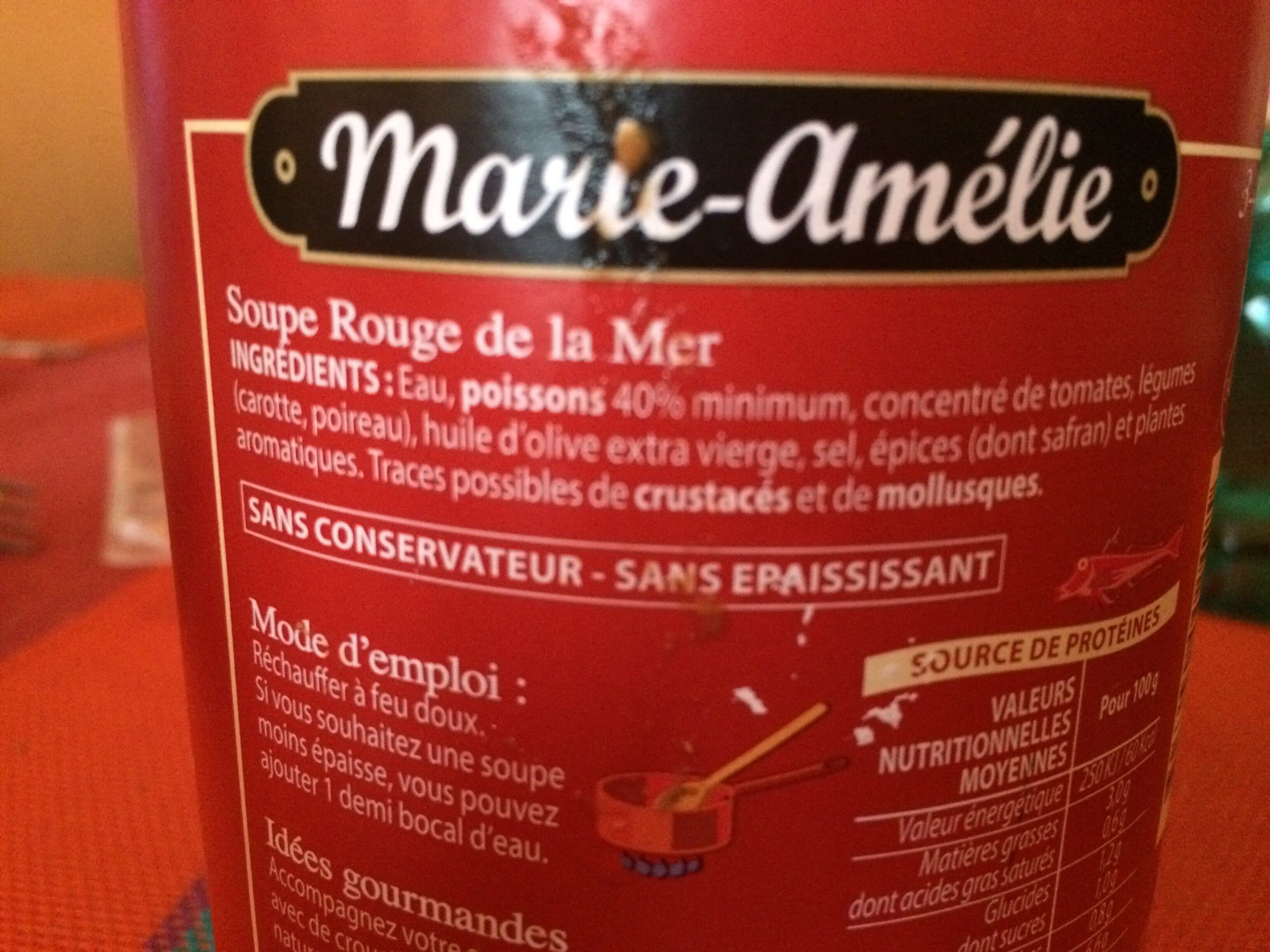 Marie Amelie Soupe Rouge De La Mer Bocal Label Rouge Marie Amelie packshot