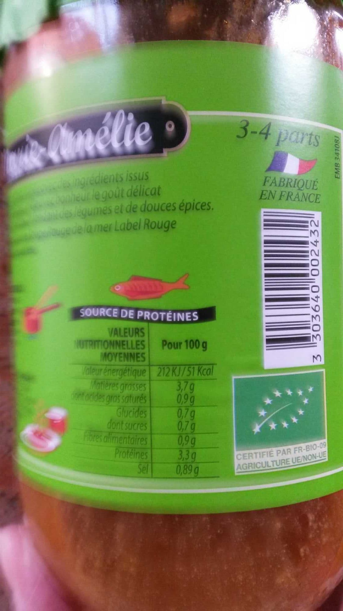 Marie-Amélie Soupe de poissons Bio packshot