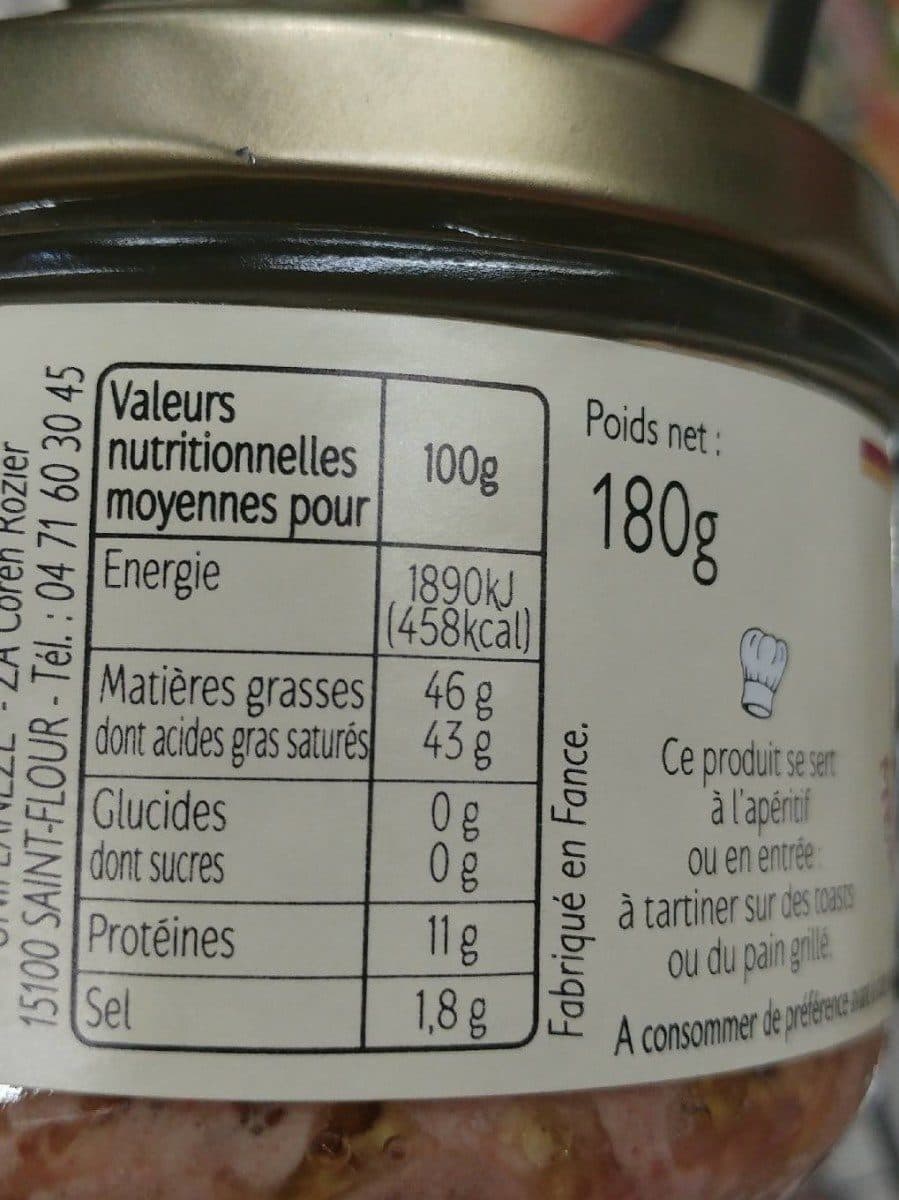 Open Food Facts Terribe de foie de volaille au cognac packshot