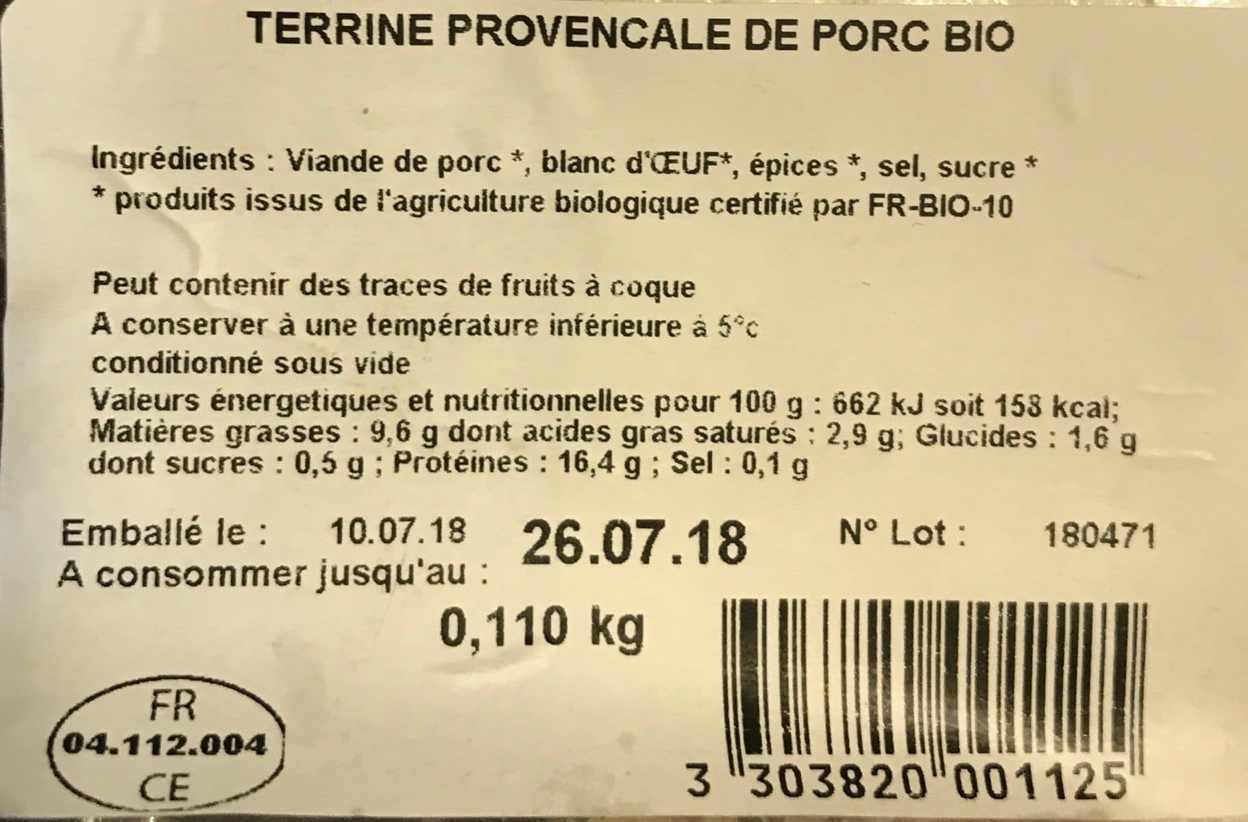 Open Food Facts Terrine provencale packshot