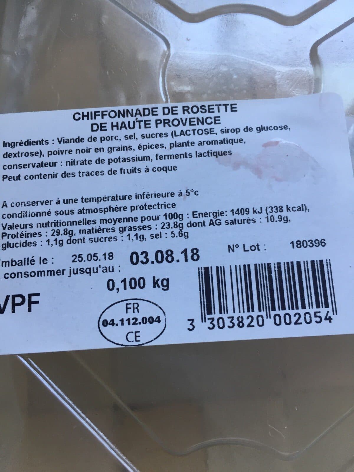 Open Food Facts Chiffonnade de rosette packshot