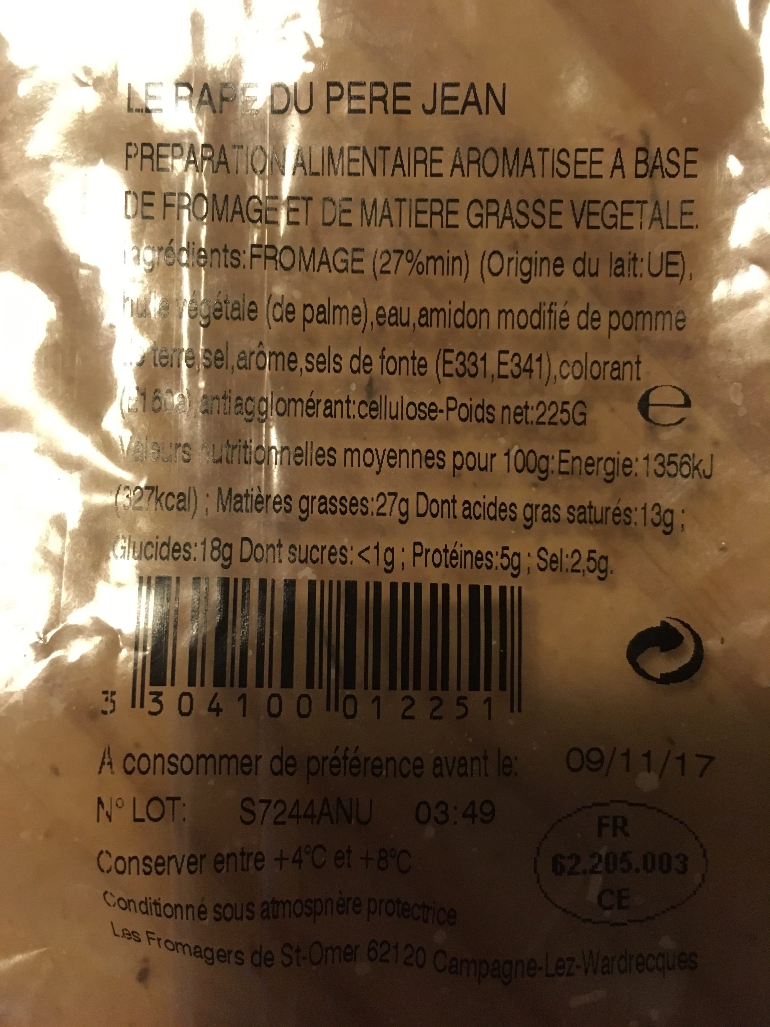 Les Fromagers de St-Omer LE RAPE DU PERE JEAN packshot