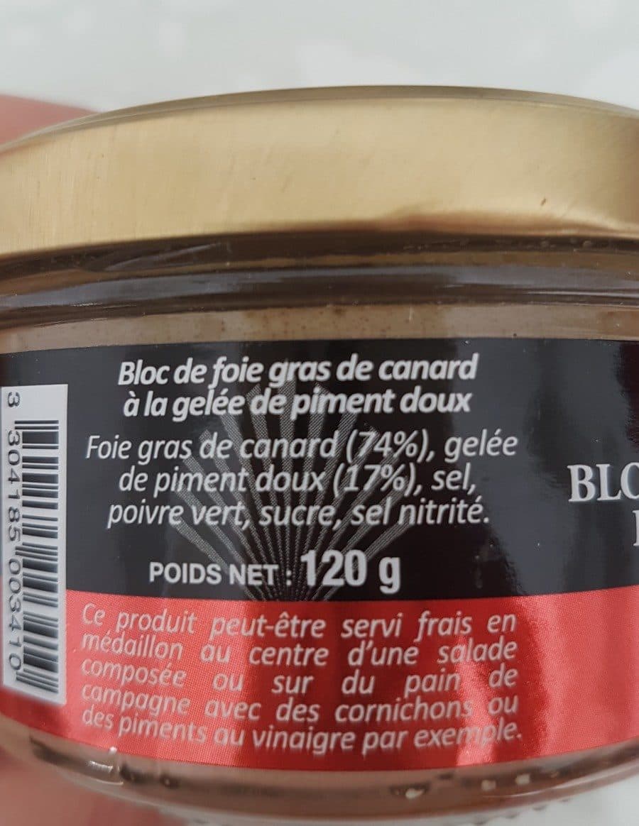 Open Food Facts 120G Foie Gras Gelee Piment packshot