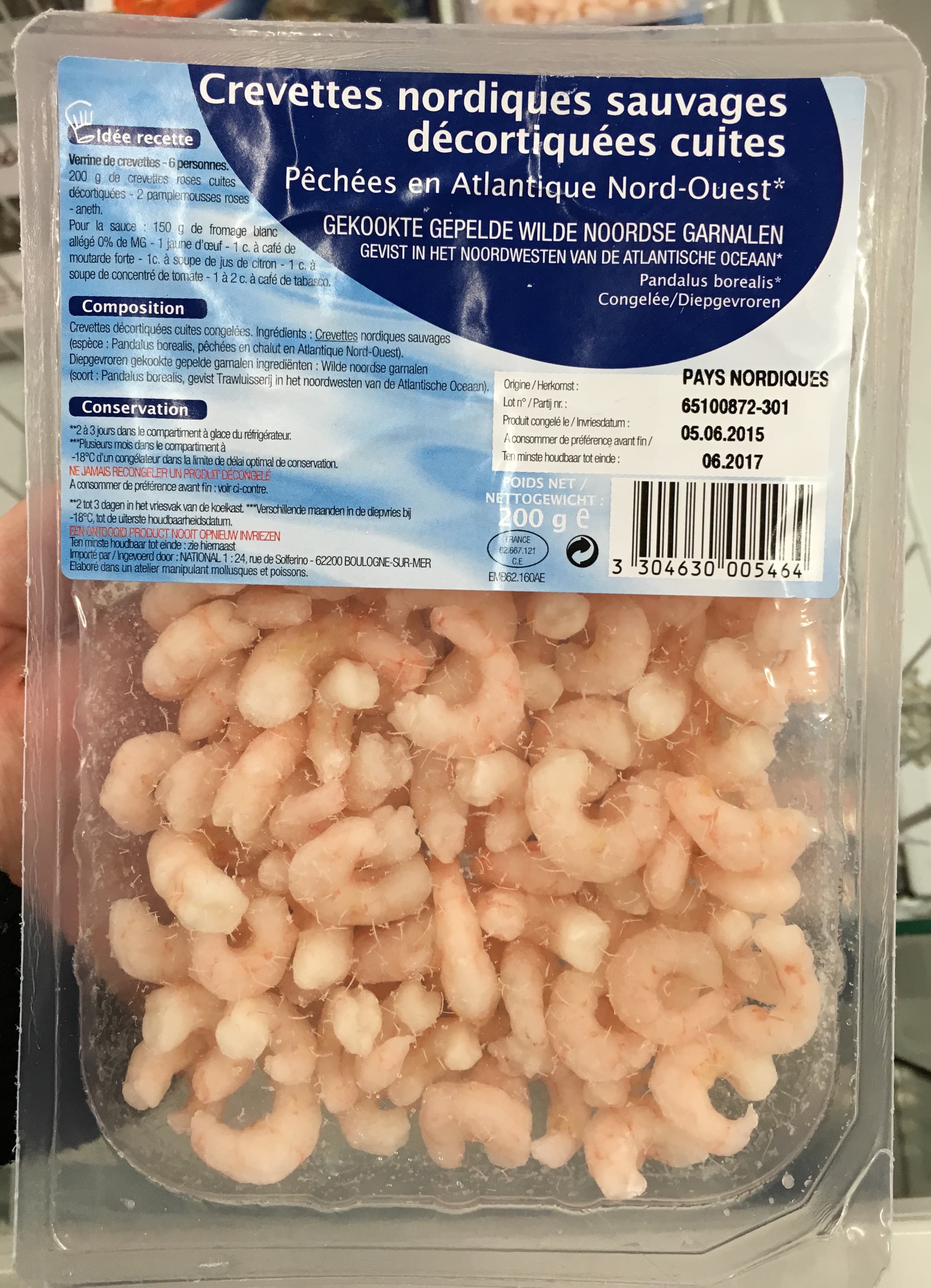 Sans marque Crevettes nordiques sauvages décortiquées cuites packshot