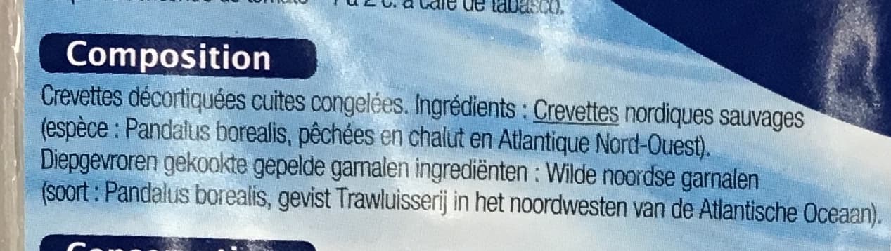 Sans marque Crevettes nordiques sauvages décortiquées cuites packshot