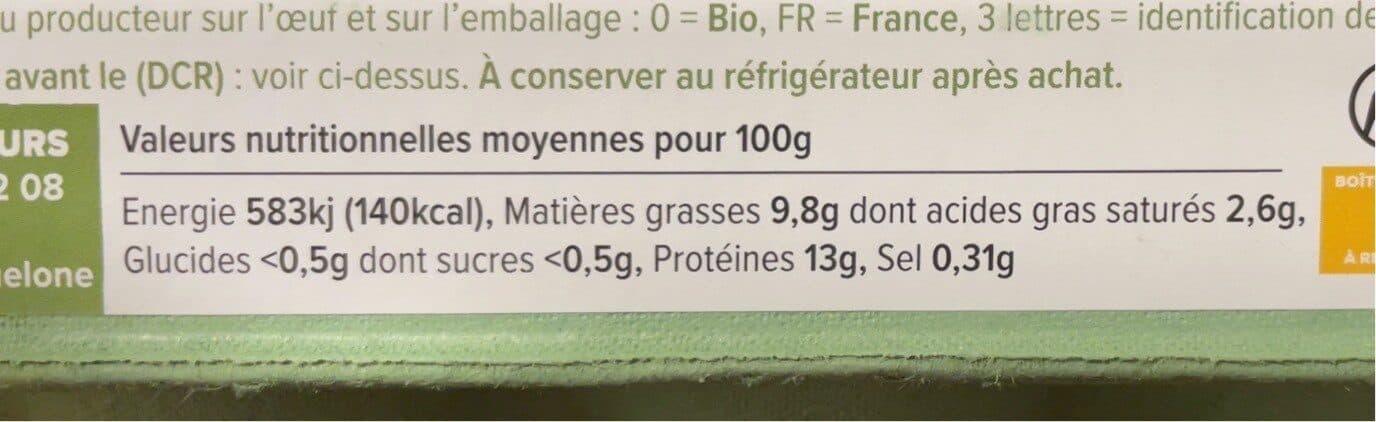 Open Food Facts Oeufs bio packshot