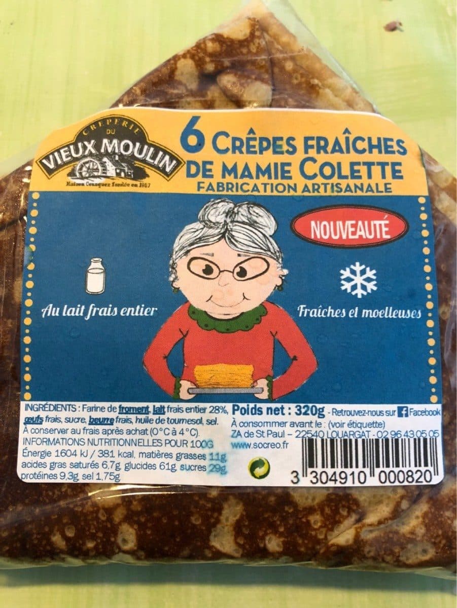 Vieux Moulin 6 crêpes fraiches de Mamie Colette packshot