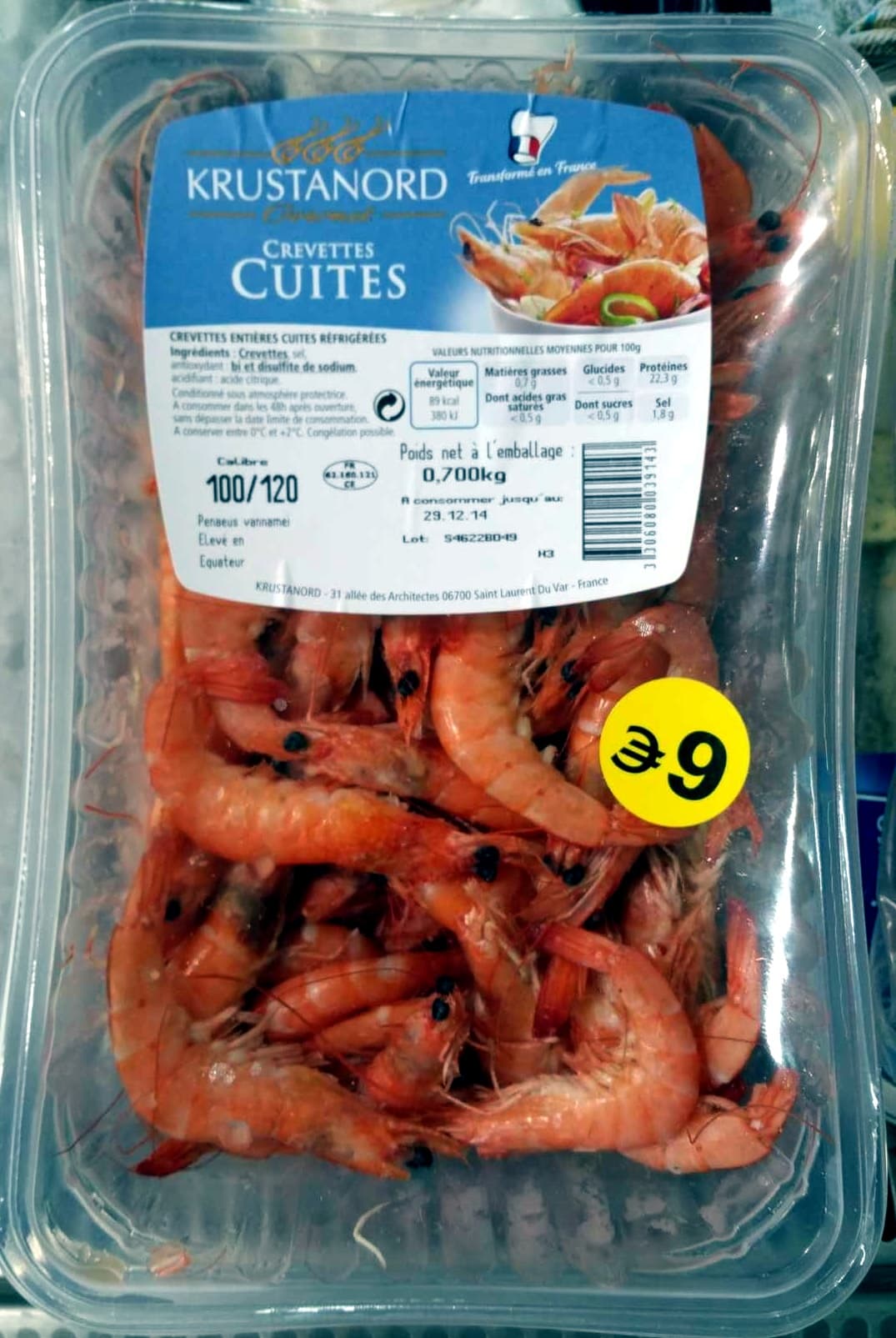 Krustanord Crevettes cuites packshot