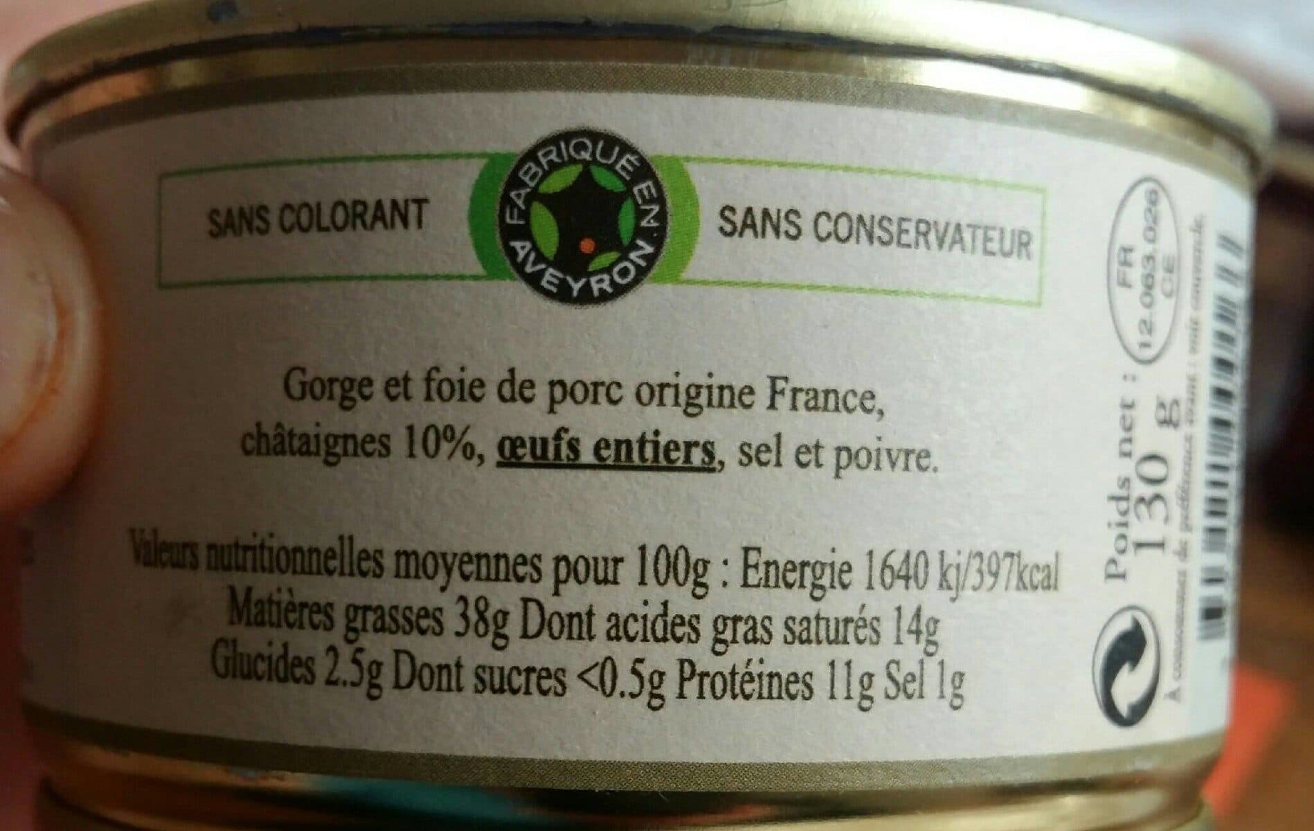 Maison Papillon Terrine aux châtaignes des Cévennes packshot