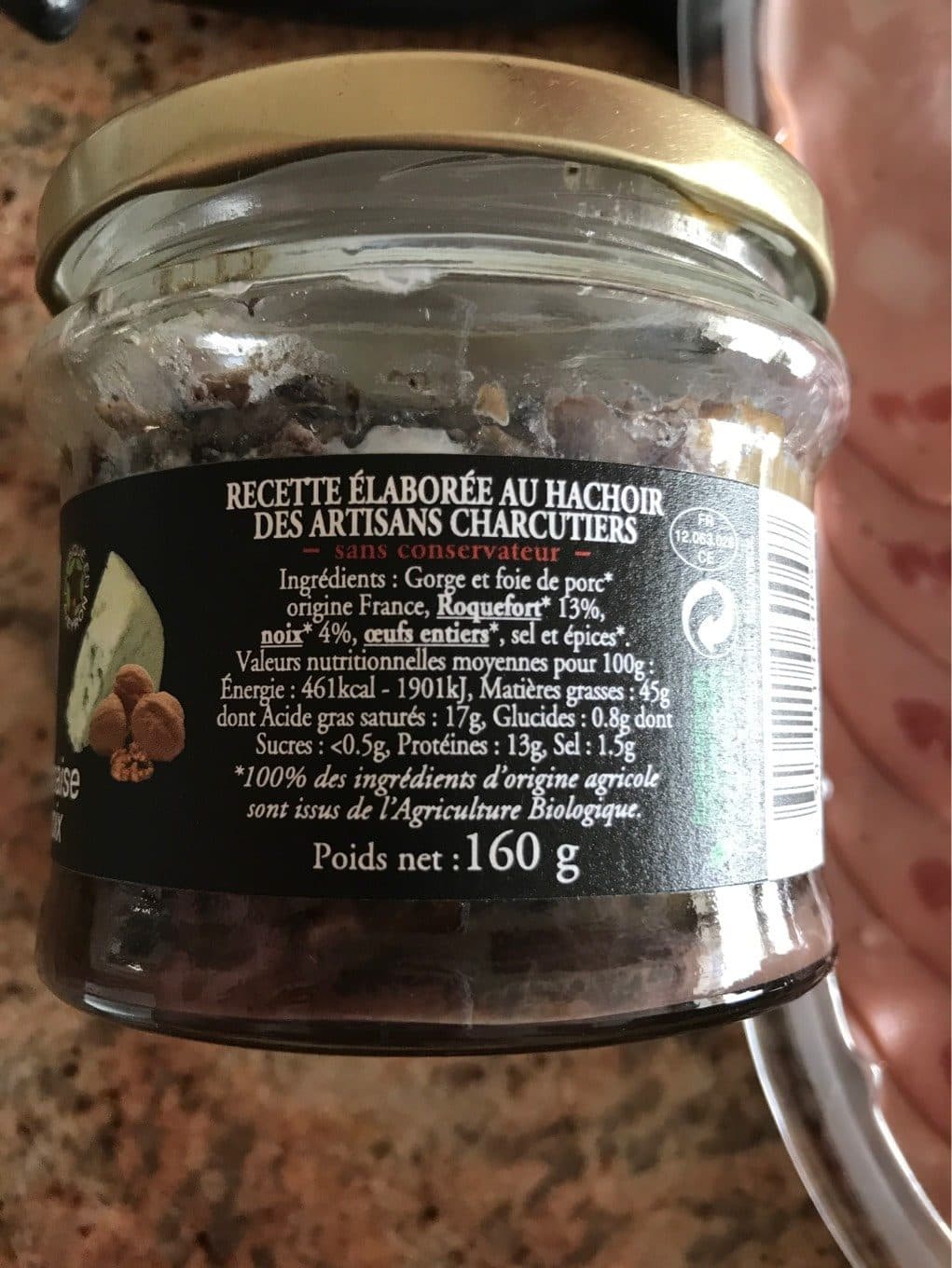 BIO Larzac Terrine Aveyronnaise Roquefort et Noix packshot