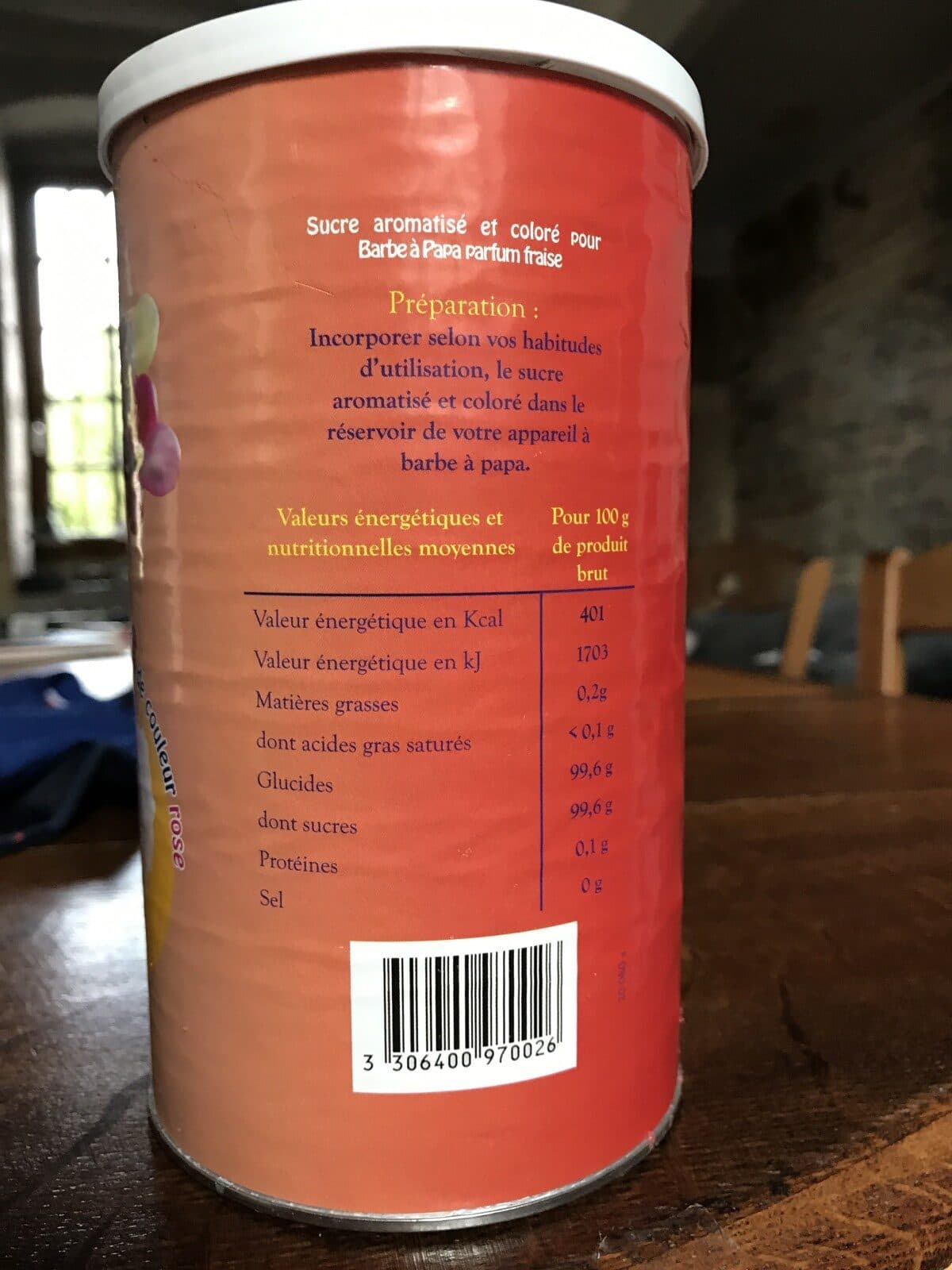 Open Food Facts Sucre Barbe à Papa Fraise, 1 Kilo packshot