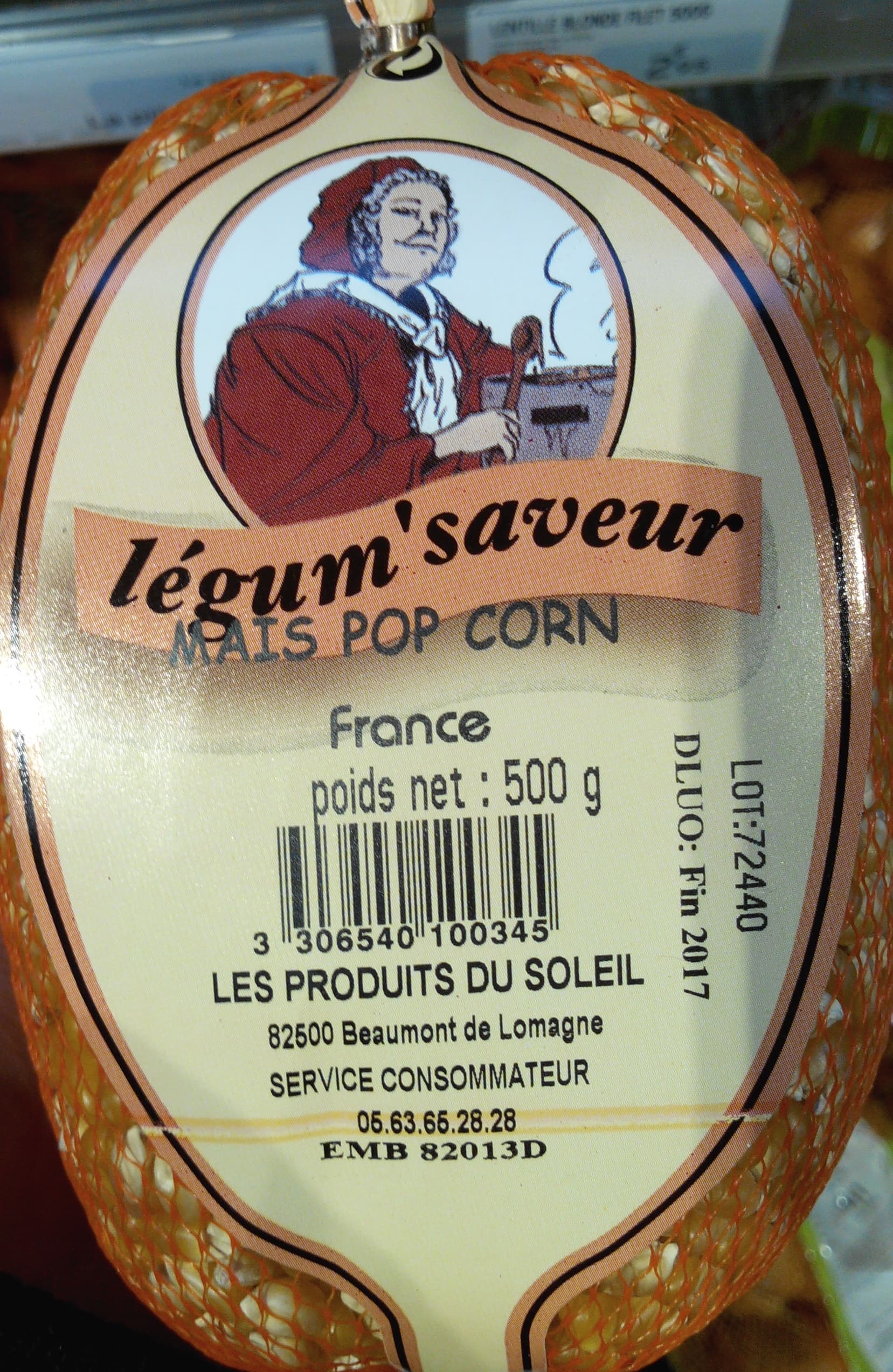 Légum'saveur Maïs pop-corn packshot