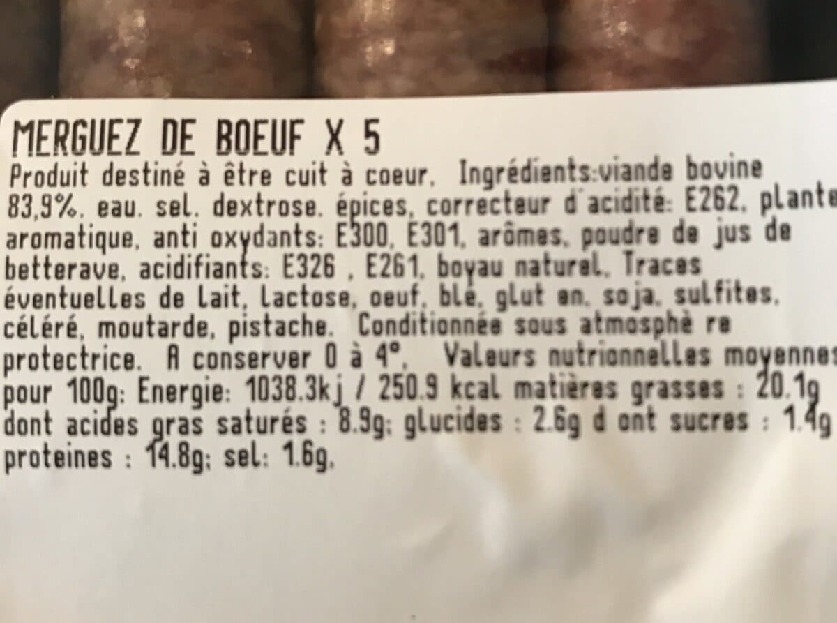 Open Food Facts Merguez de boeuf packshot