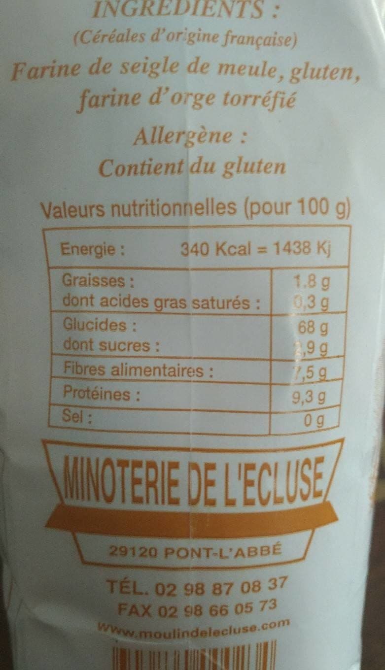 Minoterie De L'ecluse Farine pour pain de seigle Le Rhun Le Moulin de l'Ecluse packshot