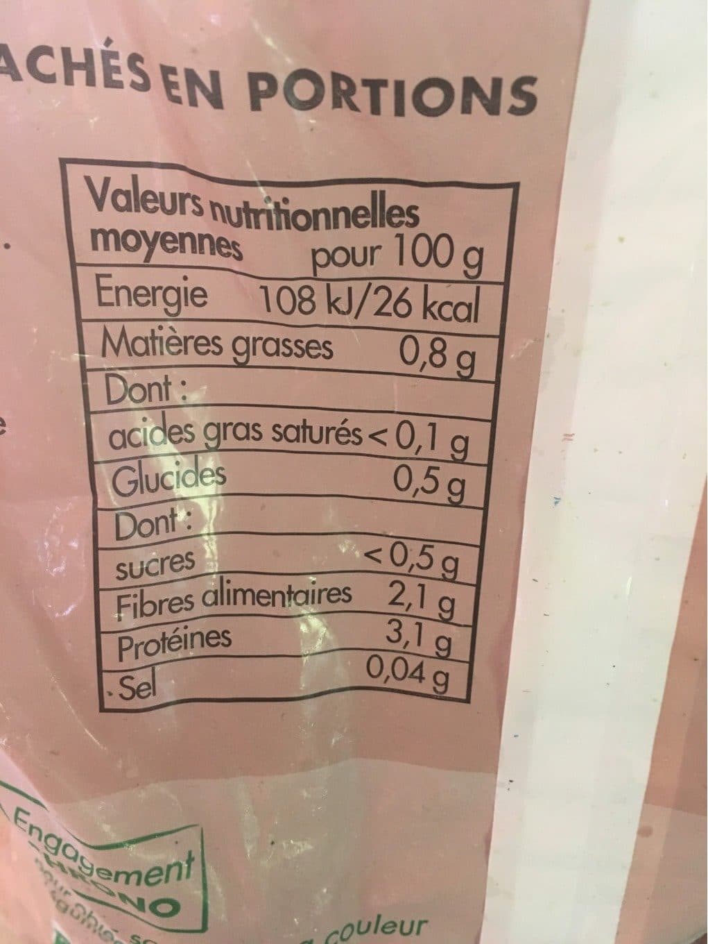 Toupargel Epinards hachés packshot