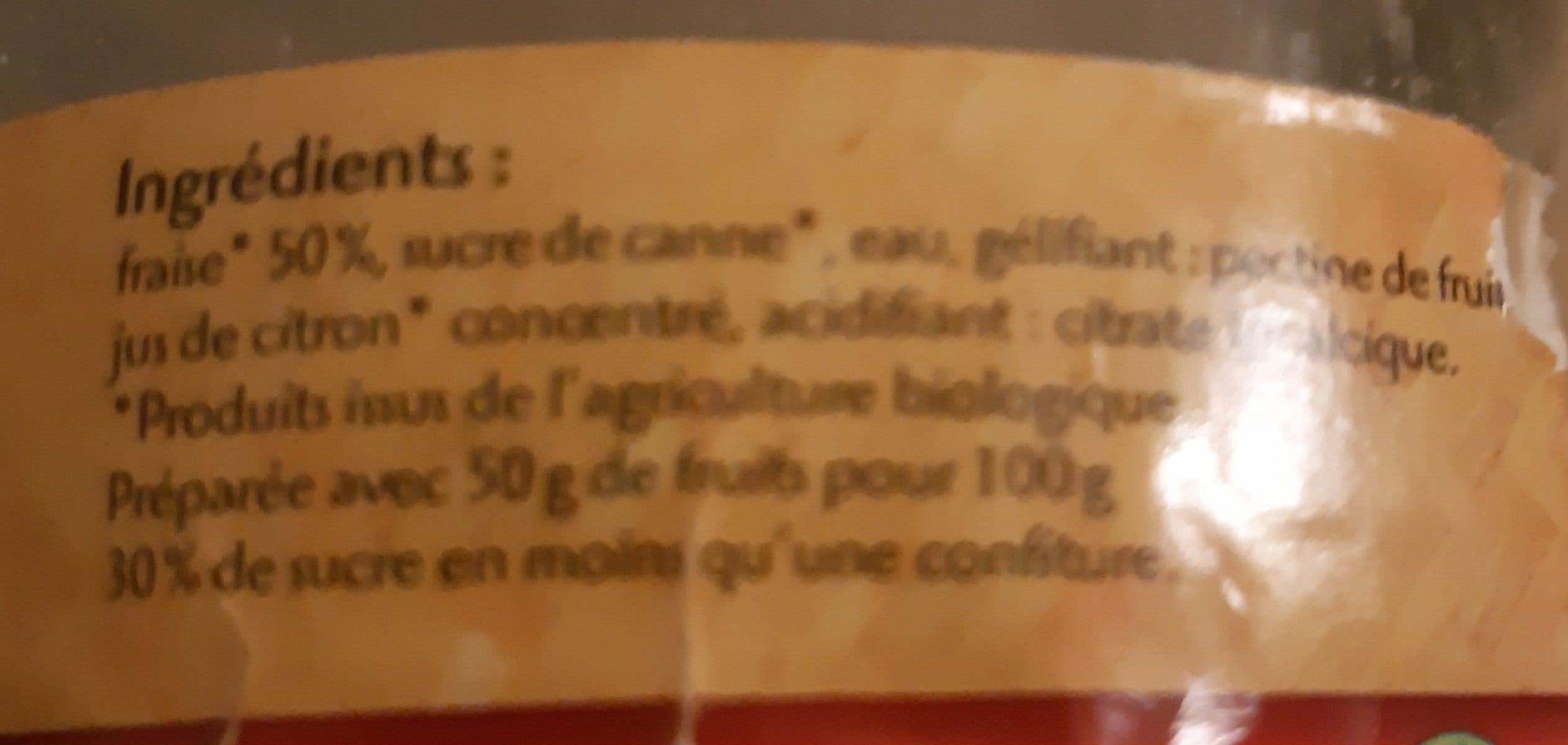 Open Food Facts Confiture extra fraise allégé en sucre packshot