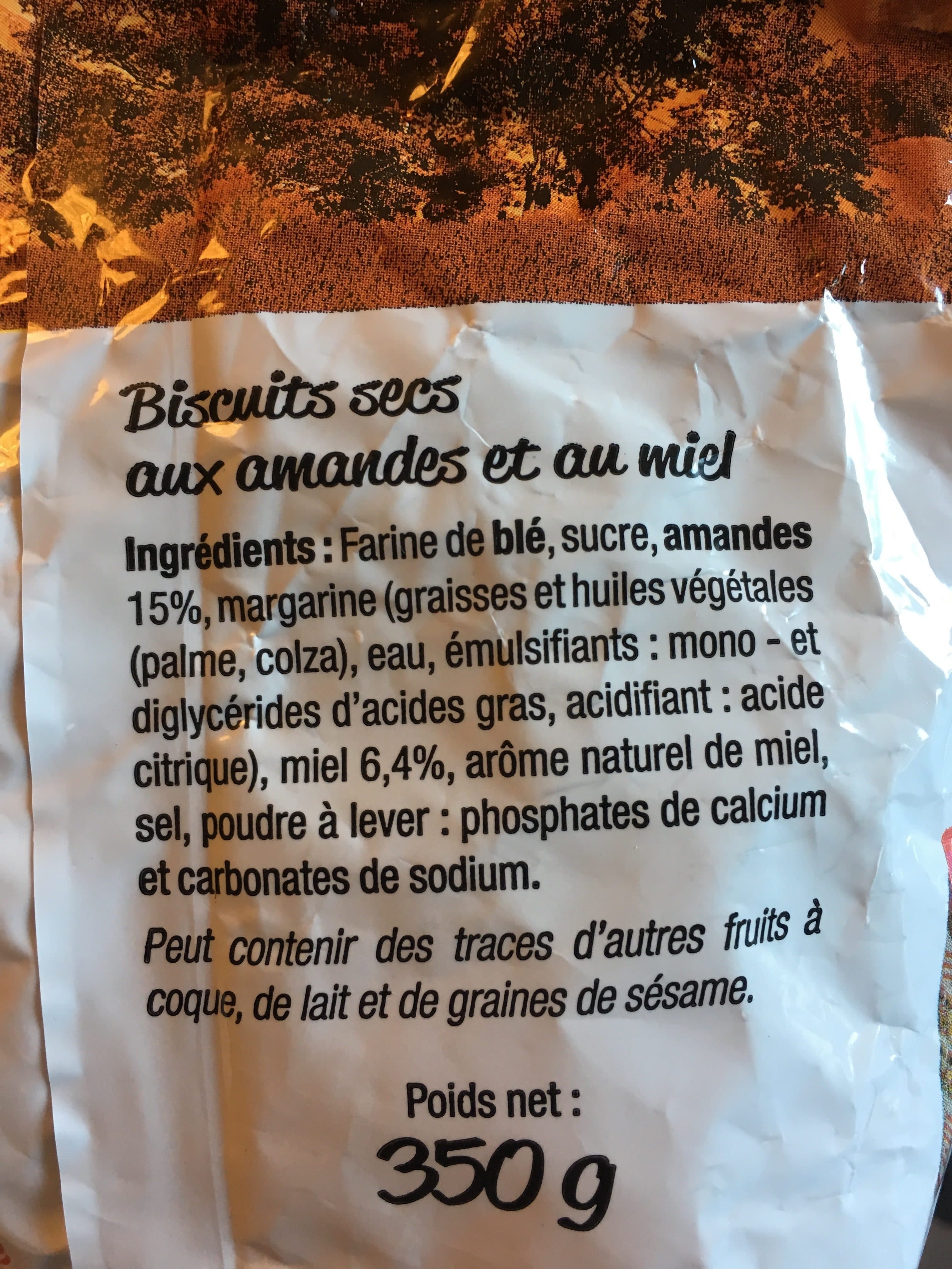 Castellane Castellane biscuiterie croquants amandes et miel sachet packshot