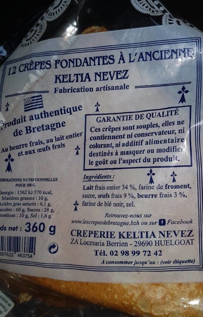 Open Food Facts 12 crêpes fondantes à l' ancienne packshot