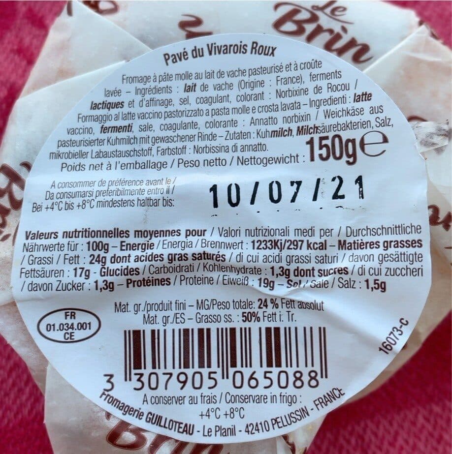 Fromagerie Guilloteau Pavé du vivarois roux packshot