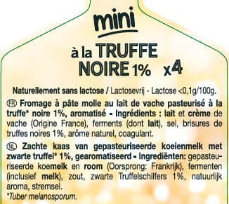 Fromagerie Guilloteau Filet Mini Truffe Noire (1%) x5 packshot