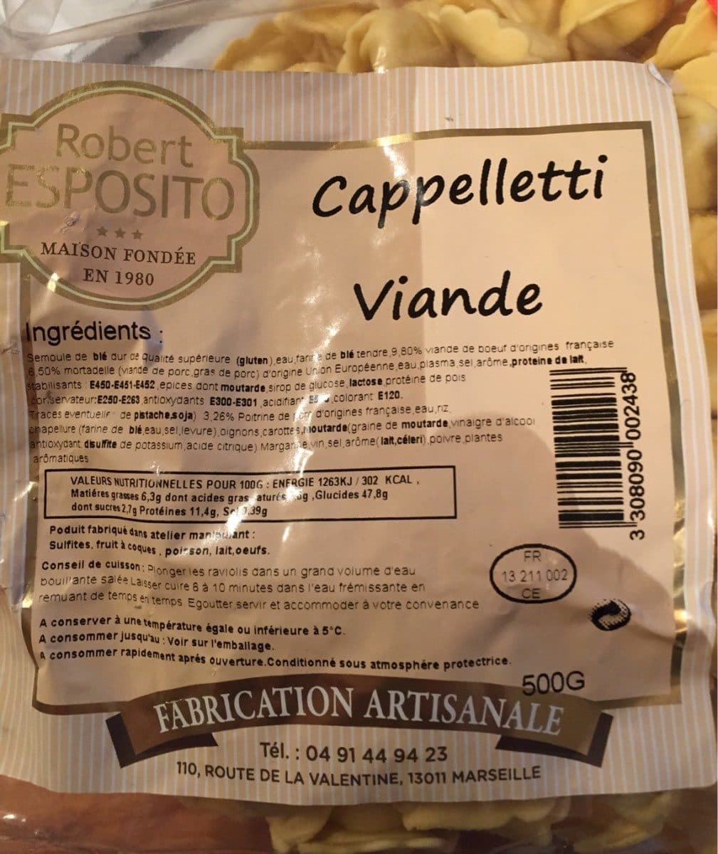 Open Food Facts Cappelletti viande packshot