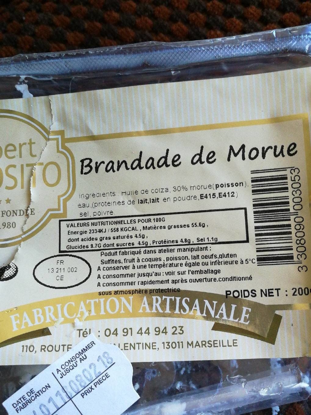 Robert Esposito Brandade de Morue packshot