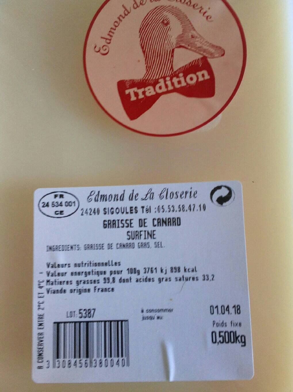 Edmond fallot Graisse De Canard packshot