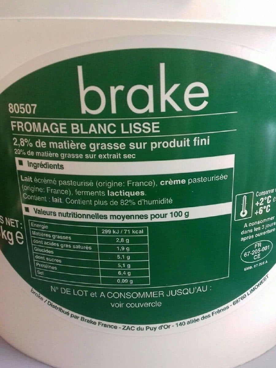 Brake Fromage Blanc 20% packshot