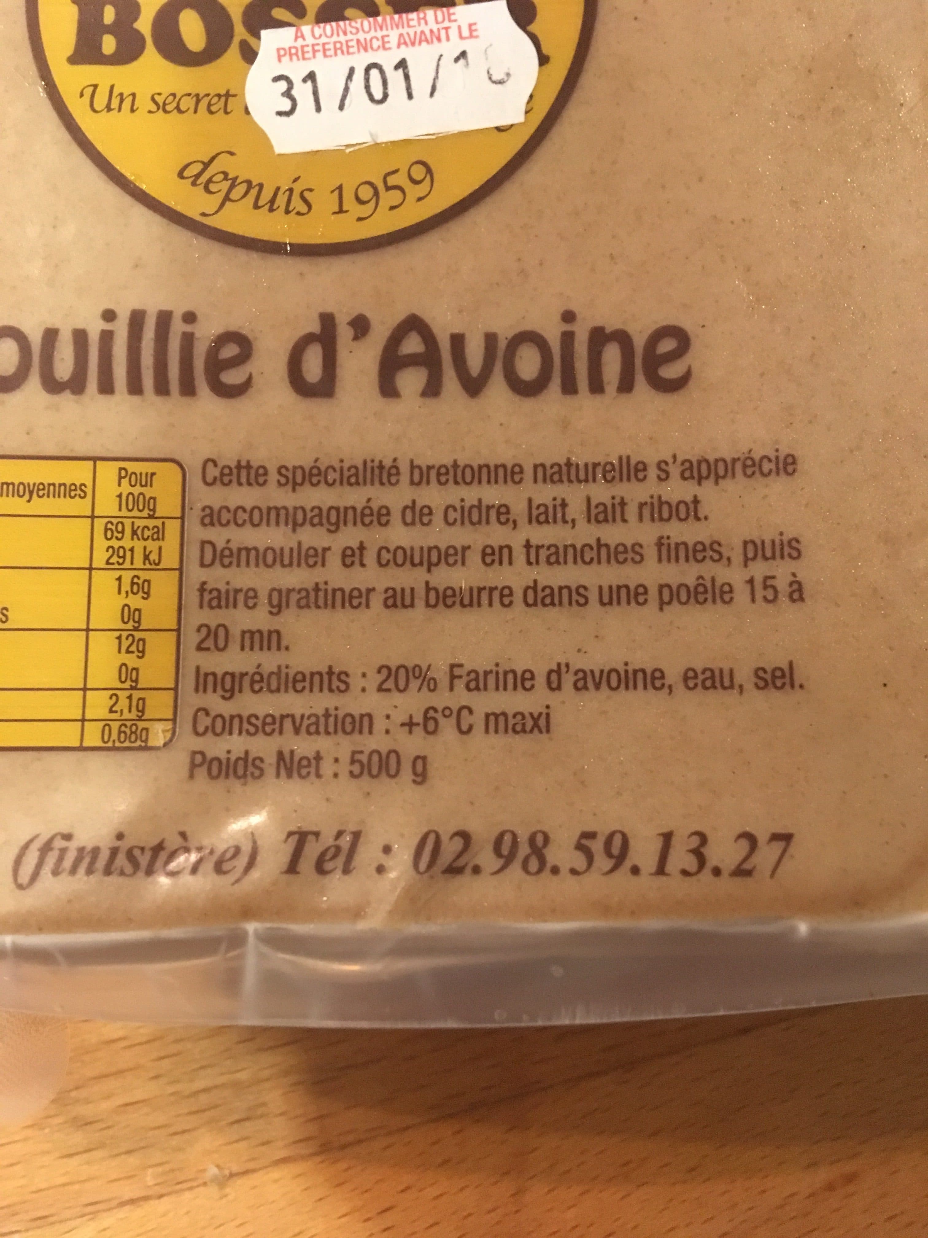 Creperie Bosser Bouillie d’avoine packshot
