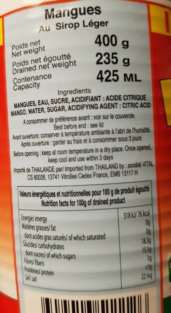 Open Food Facts Mangues En Tranches Au Sirop Léger Martin S packshot