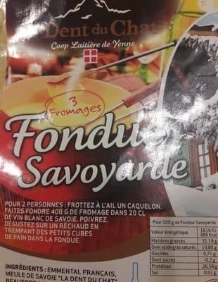 Coopérative Laitière de Yenne Fondue savoyarde packshot