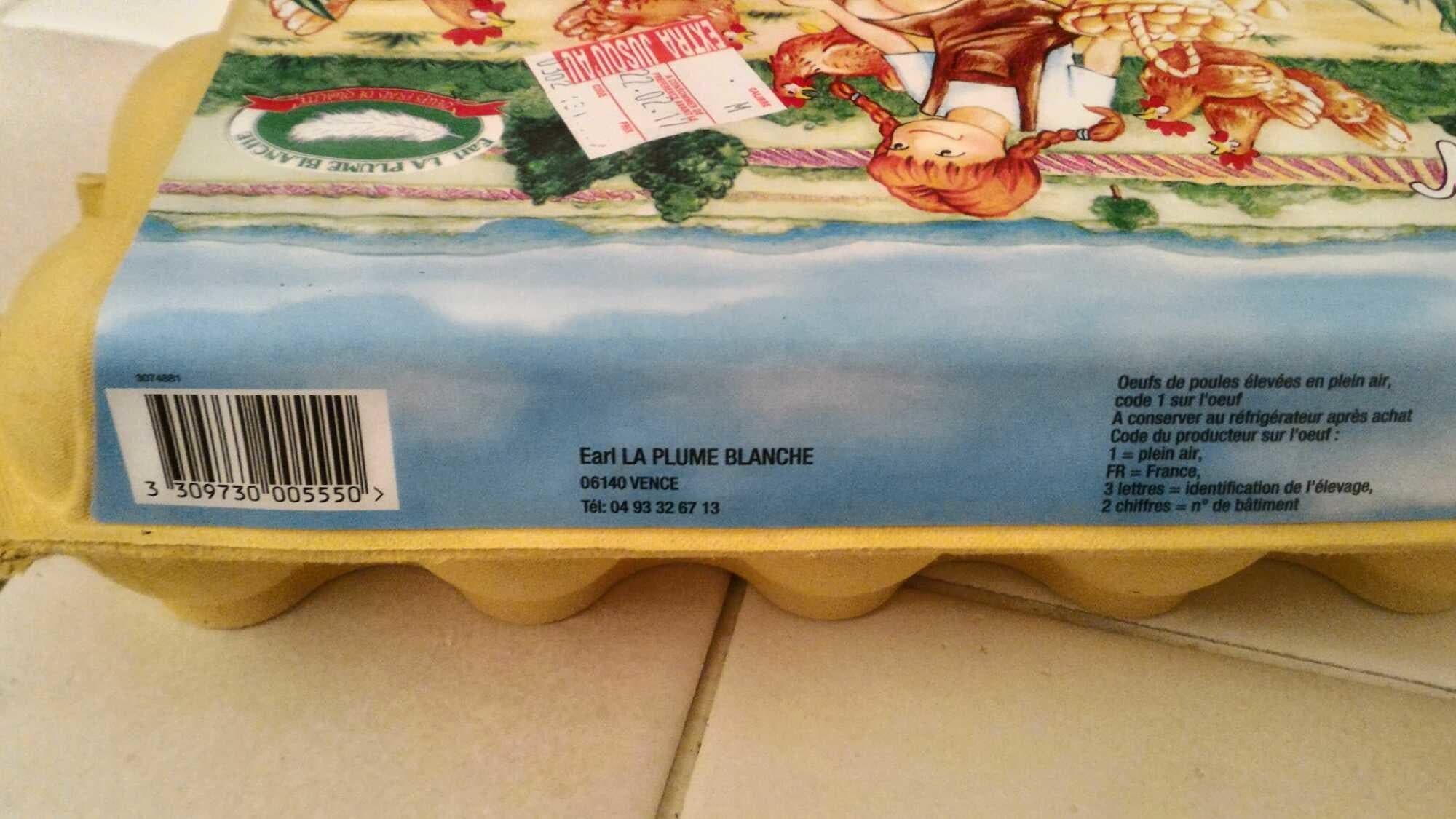 Open Food Facts 12 Oeufs Plein Air La Plume Blanche packshot
