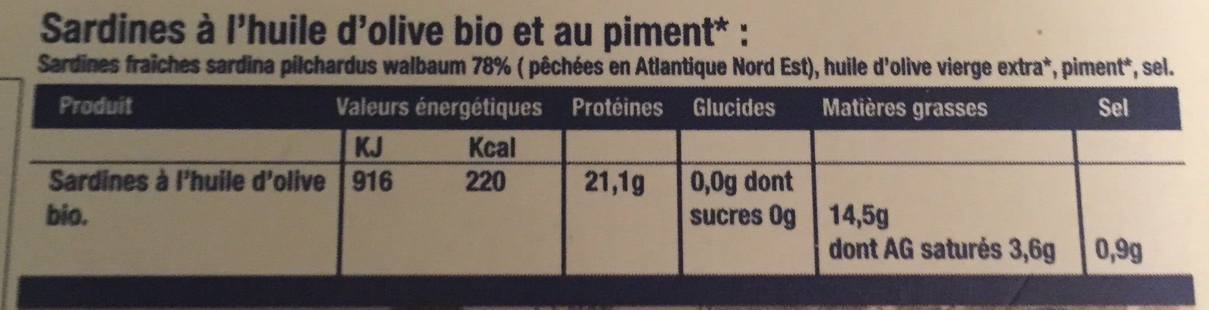 kerbriant Sardines a l'huile d'olive bio au piment packshot