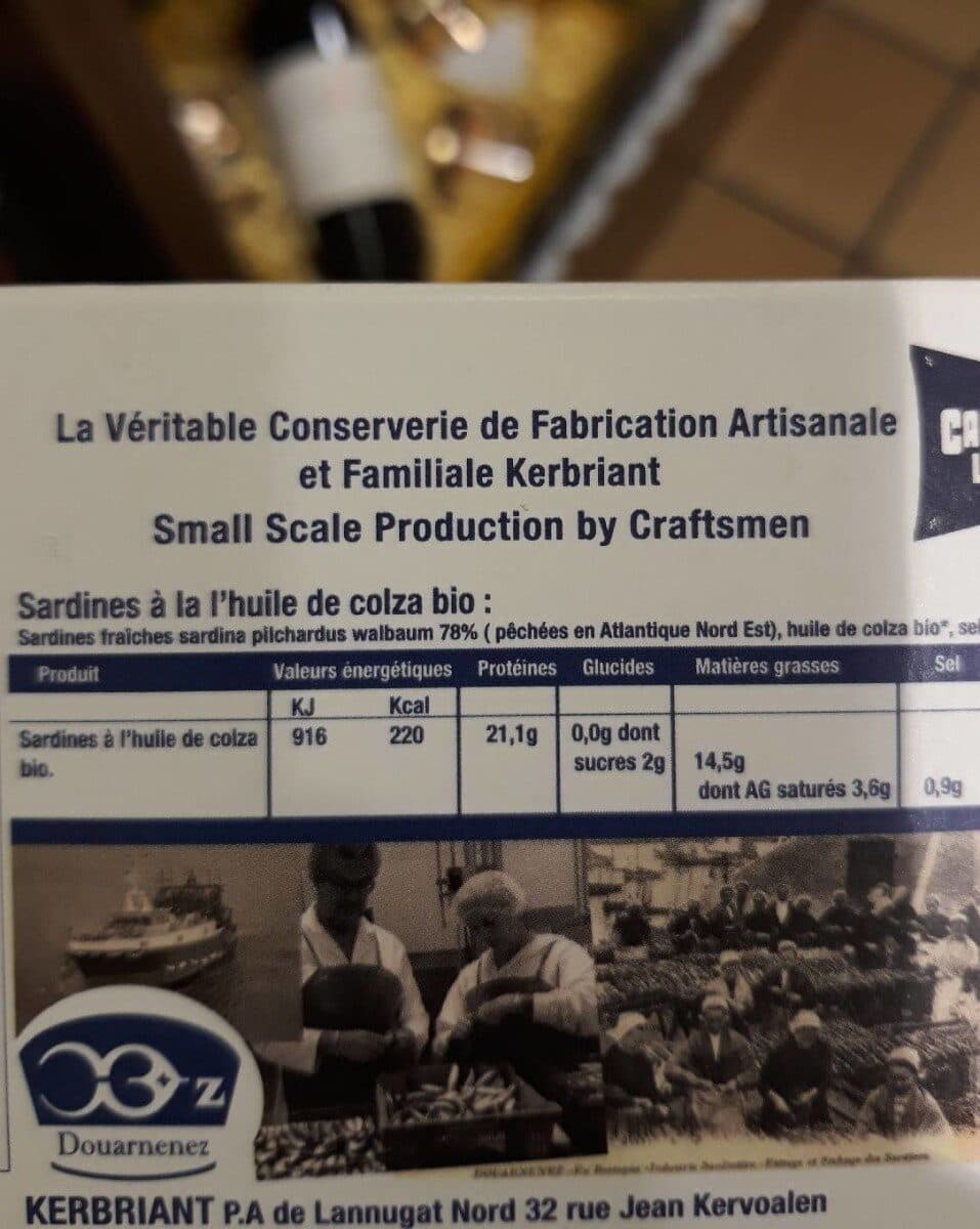Open Food Facts Sardine a L'huile De Colza Bio packshot
