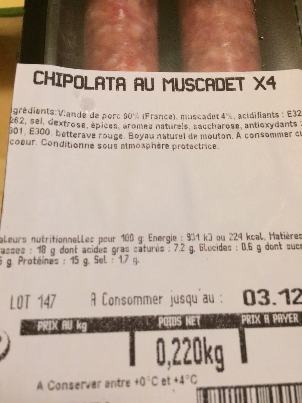 Guillard Et Fils Chipolata au muscadet packshot