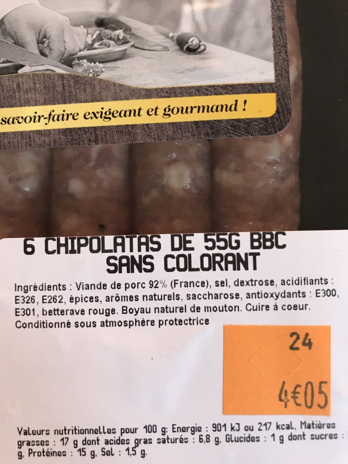 Open Food Facts Chipolatas packshot