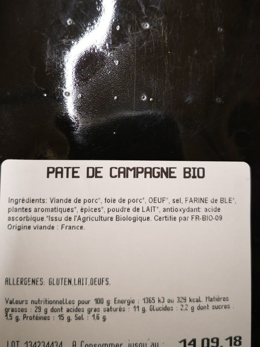Open Food Facts Pâté bio packshot