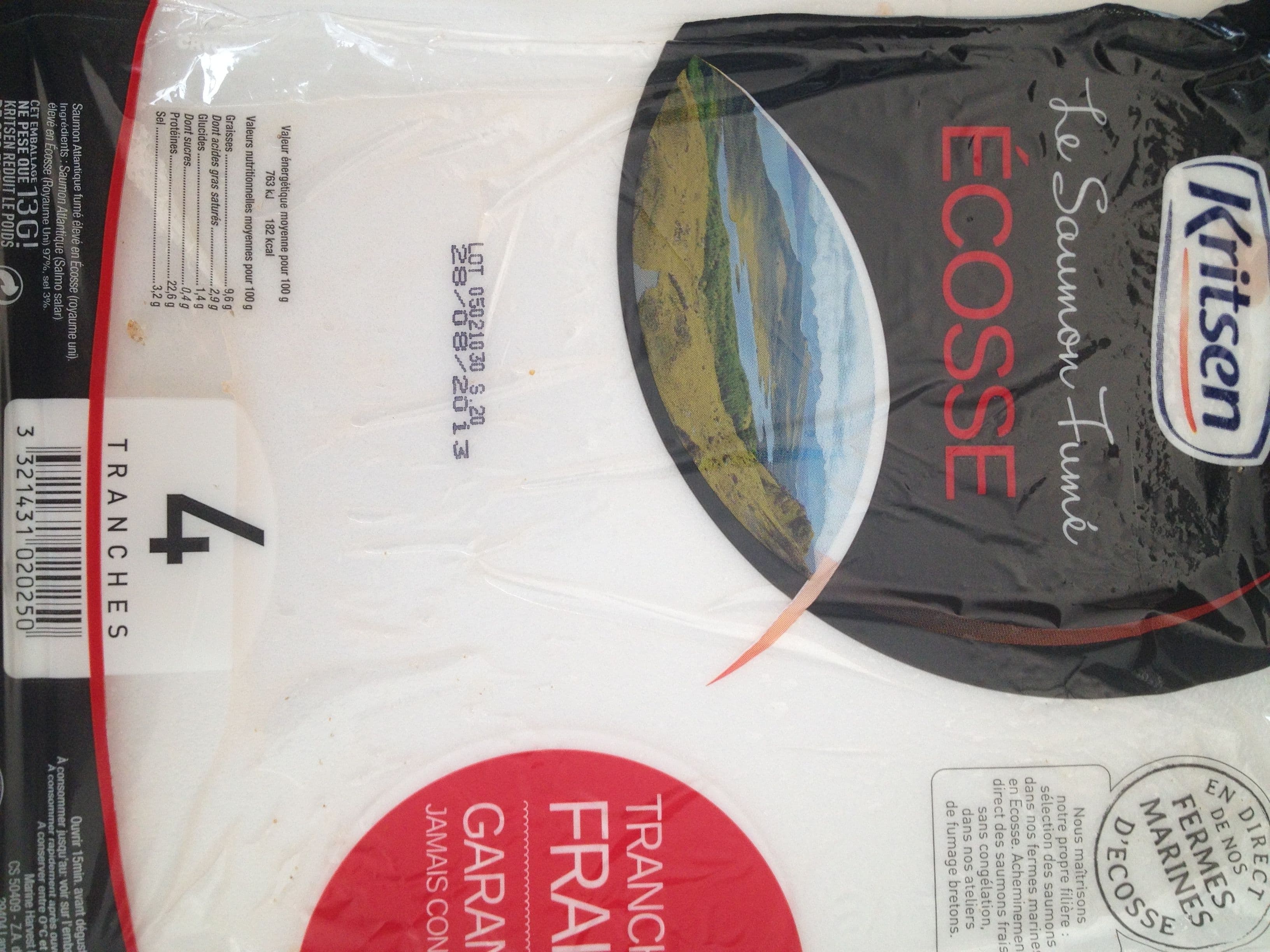 Kritsen Le saumon fumé Écosse, 4 tranches packshot
