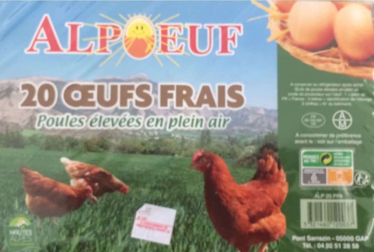 Open Food Facts 20 œufs frais packshot