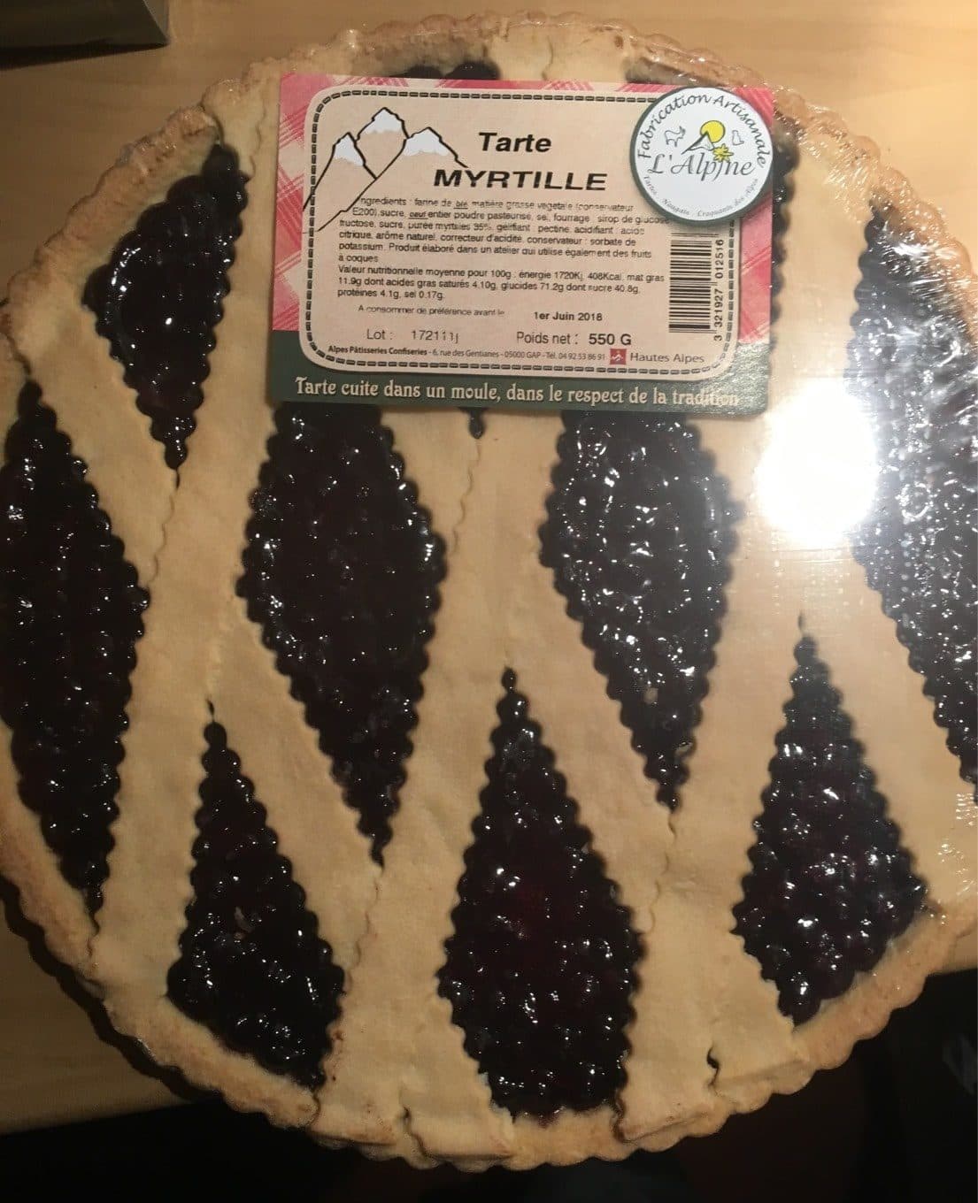 L’Alpine Tarte myrtille packshot