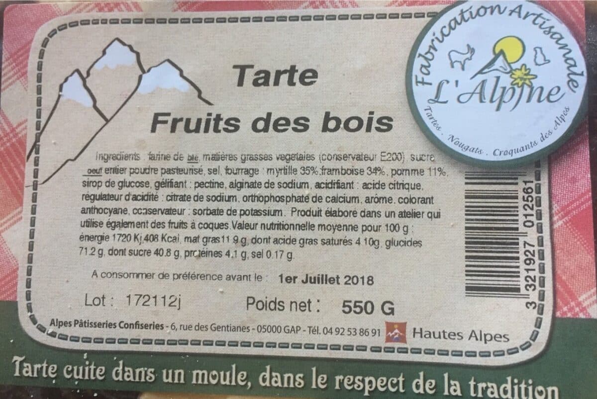 L’alpine Tarte fruits des bois packshot