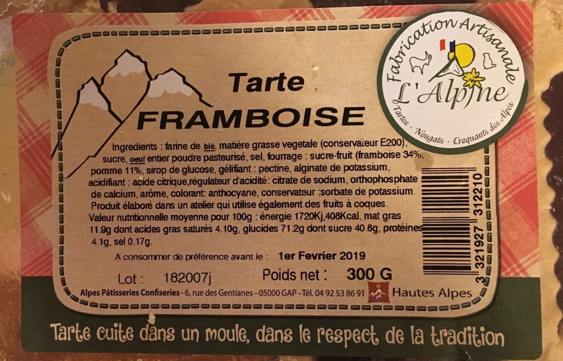 Open Food Facts Tarte Framboise packshot