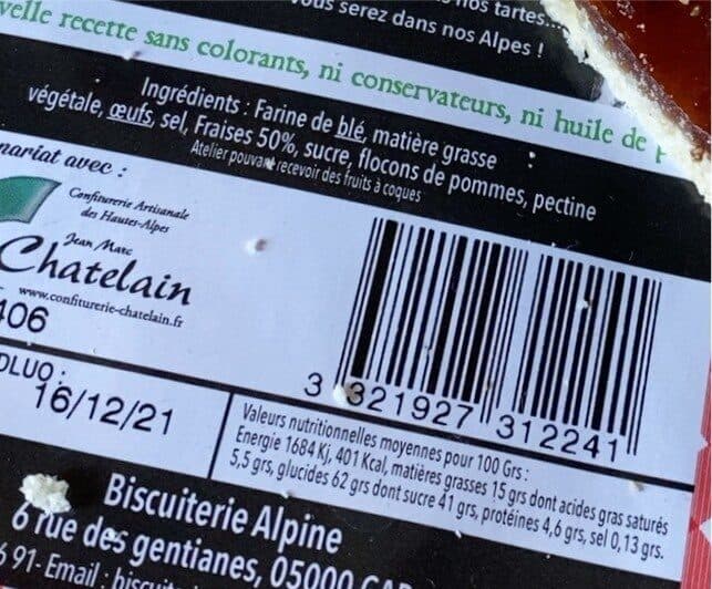Open Food Facts Tarte fraise packshot