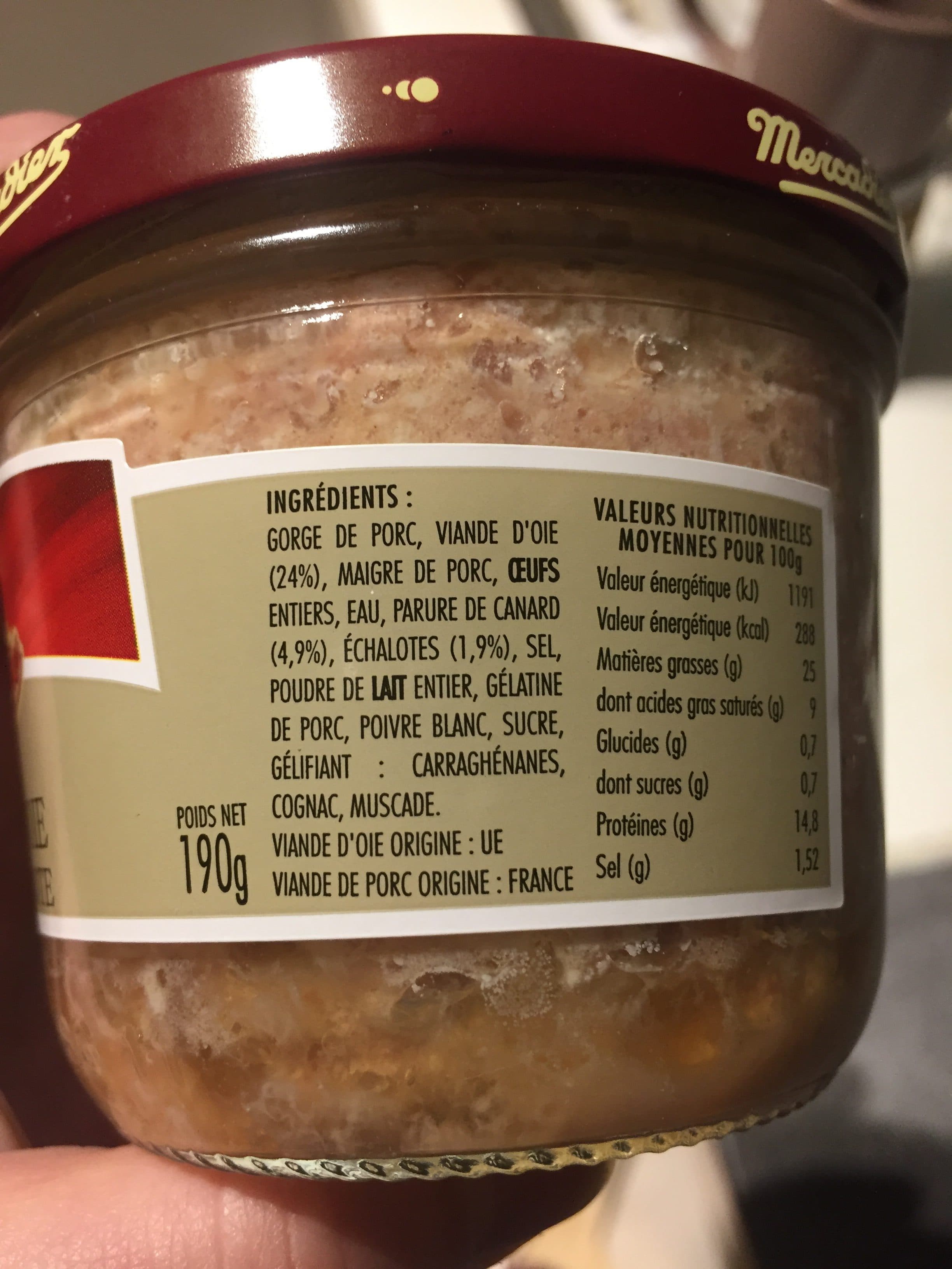 Mercadier Le pâté d'oie a l'echalote packshot
